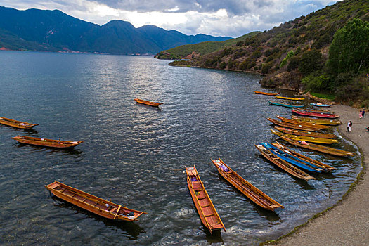 高原湖泊泸沽湖风光风情