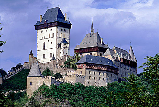 城堡,哥特式,座椅,捷克共和国,欧洲