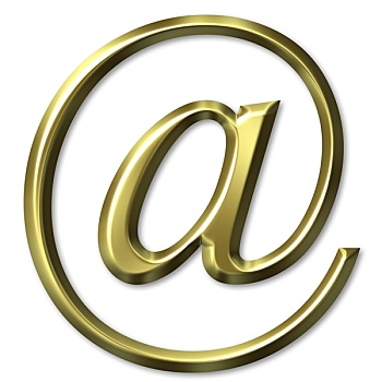 金色,电子邮件,象征