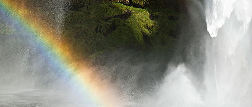 冰岛,彩虹,瀑布
