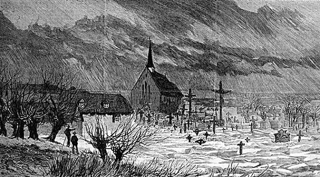 灾难,洪水,奥地利,匈牙利,1893年,墓地,历史,图像