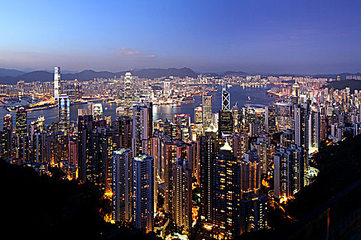 香港维多利亚湾夜景