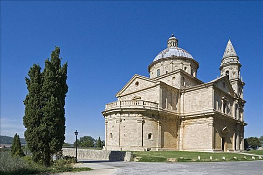 文艺复兴,教堂,蒙蒂普尔查诺红葡萄酒,托斯卡纳,意大利,欧洲