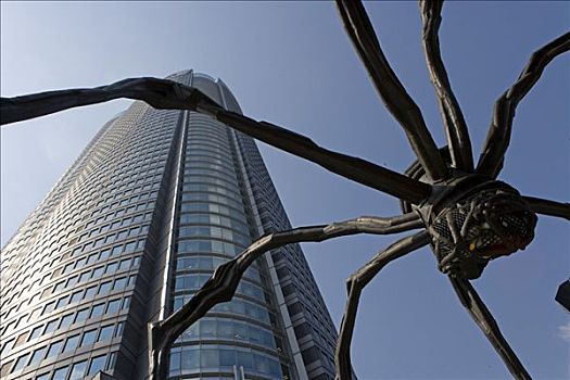 摩天大楼,蜘蛛,雕塑,东京,日本,仰视
