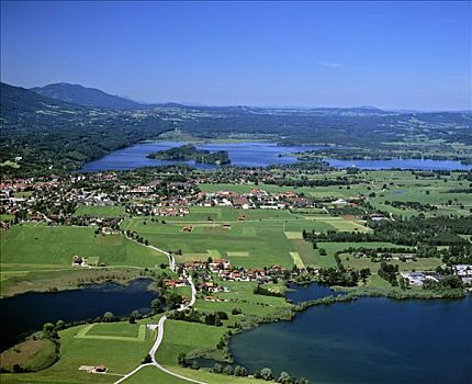 湖,背影,上巴伐利亚,德国,欧洲