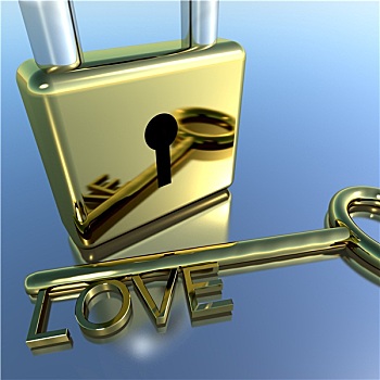 挂锁,爱情,钥匙,展示,浪漫,情人节,爱人