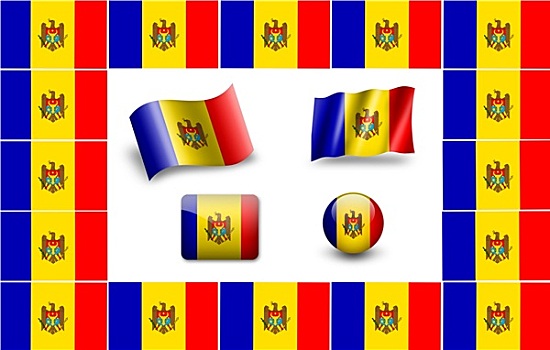 旗帜,摩尔多瓦,象征,框