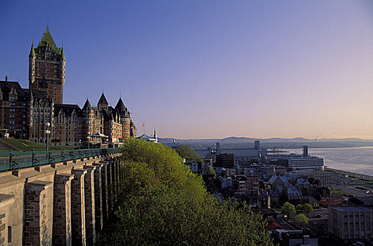 加拿大,魁北克,魁北克城,平台,酒店,夫隆特纳克城堡