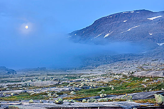 月亮,国家公园,诺尔兰郡,挪威,斯堪的纳维亚,欧洲