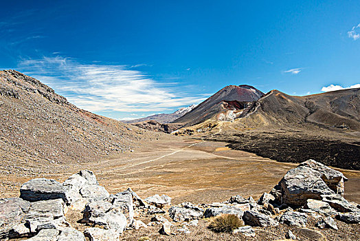 汤加里罗,动作,火山,火山地貌,高山,东加里罗国家公园,北岛,新西兰,大洋洲