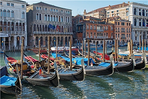 威尼斯,意大利,大运河,码头,小船