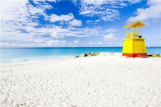 小屋,海滩,巴巴多斯,加勒比