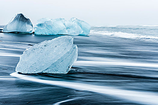 冰川冰,结冰,泻湖,瓦特纳冰川,冰河,斯卡夫塔菲尔国家公园,南方,区域,冰岛,欧洲