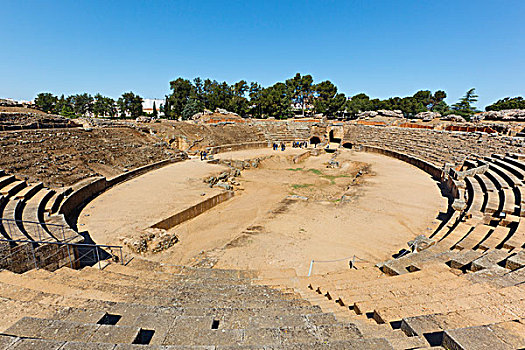 罗马人,圆形剧场,世纪,梅里达,巴达霍斯省,西班牙