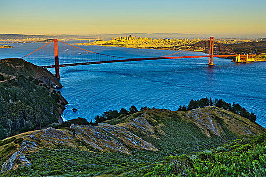 吊桥,湾,老鹰,山,金门大桥,旧金山湾,旧金山,加利福尼亚,美国