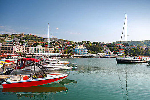 游艇,停泊,码头,保加利亚
