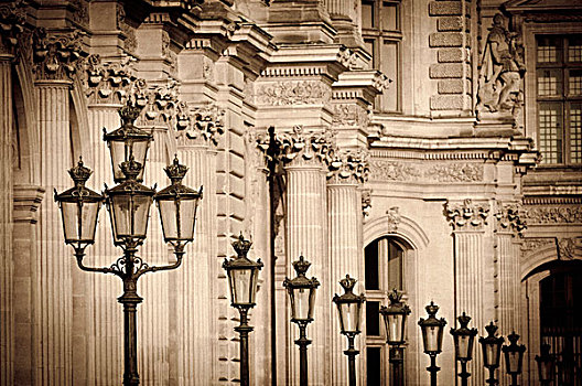 灯柱,柱子,卢浮宫,宫殿,巴黎,法国