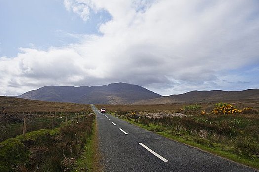 道路,通过,风景,湖,梅奥县,爱尔兰