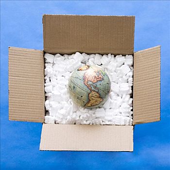 地球,盒子,满,包装材料
