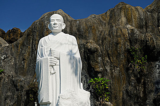 佛,雕塑,正面,石头,地标,越南,东南亚