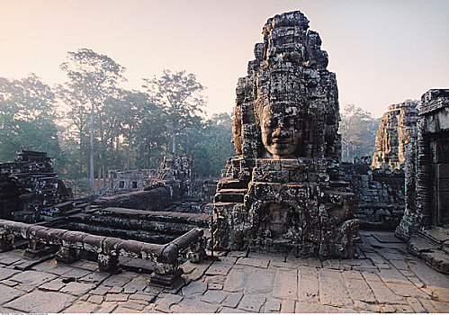 雕塑,佛,吴哥窟,庙宇,柬埔寨