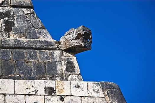 仰视,古遗址,庙宇,奇琴伊察,尤卡坦半岛,墨西哥