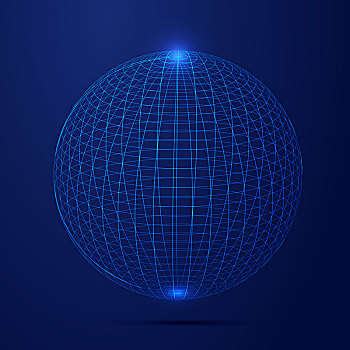 镂空的,线条组成的三维球体