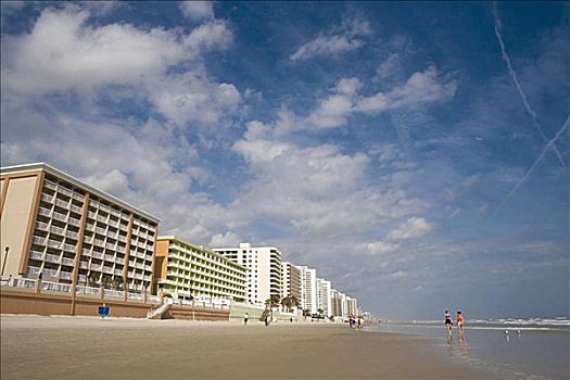 仰视,建筑,靠近,海滩,代托纳比奇,佛罗里达,美国