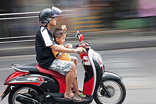 泰国,曼谷,摩托车,骑手
