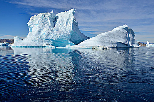 冰山,漂浮,峡湾,东方,格陵兰,北美