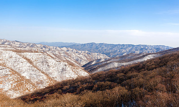 陕西黄龙县神道岭冬天雪景