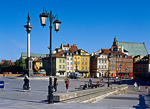 柱子,城堡广场,老城,华沙,波兰