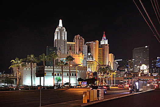 拉斯维加斯主要街道饭店夜景