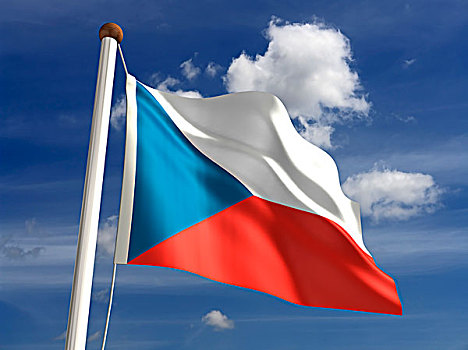 捷克共和国,旗帜,裁剪,小路