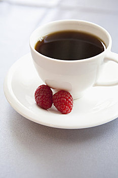 咖啡,树莓