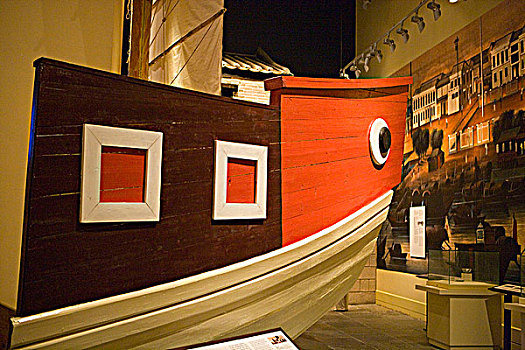 木质,中国帆船,展示,香港,文化遗产,博物馆
