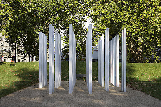 七月,纪念,海德公园,伦敦,英国,2009年,展示,不锈钢,柱子,皇家,公园