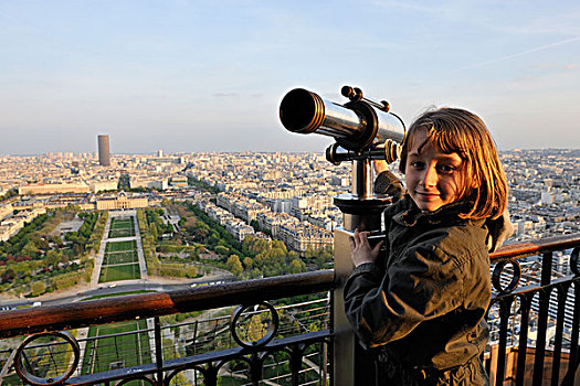 法国,巴黎,女孩,埃菲尔铁塔,蒙帕尔纳斯,塔,背景
