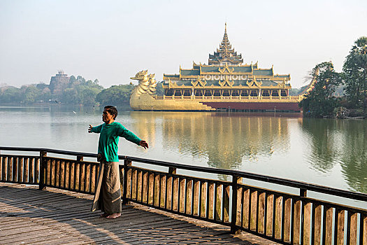 缅甸,男人,早晨,训练,皇家,驳船,宫殿