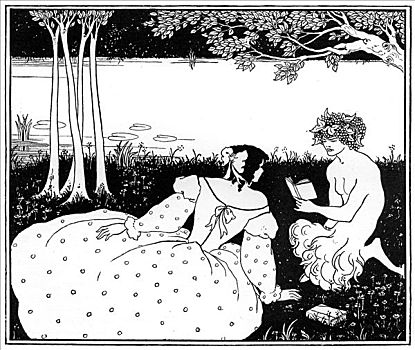 读,女人,溪流,1898年
