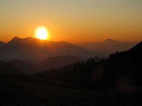 山景,山脉全景,日出,奥斯塔谷,意大利,欧洲