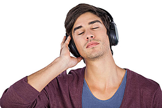 男人,放松,音乐,耳机