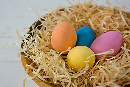 彩色,复活节彩蛋,鸟窝,特写