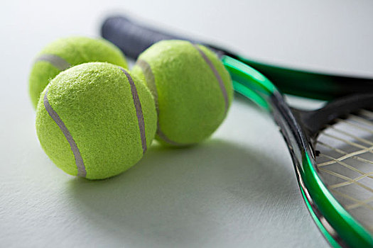 特写,网球,球拍,白色背景,背景
