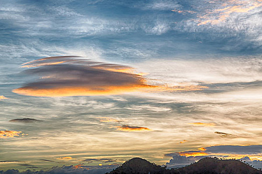 模糊,菲律宾,抽象,云,日落,背景