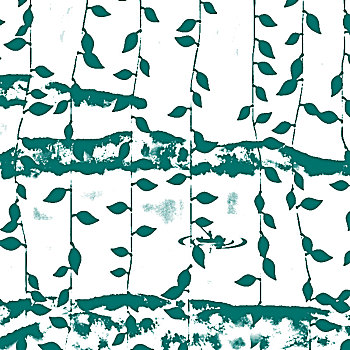 墨绿色中式山水画
