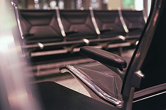 机场,等候室,座椅,特写,椅子,长椅,空,叶子,孤单,无人,整洁,清洁,向上,概念,飞行,度假,旅游