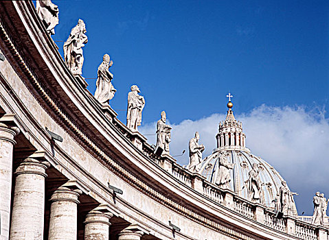 雕塑,高处,入口,圣彼得广场,大教堂,后面,梵蒂冈城