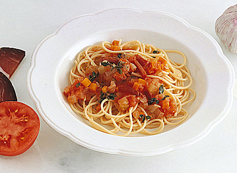 意大利面,番茄酱,意大利,烹饪