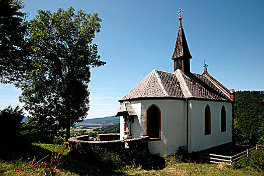 小教堂,黑色,树林,巴登符腾堡,德国,欧洲
